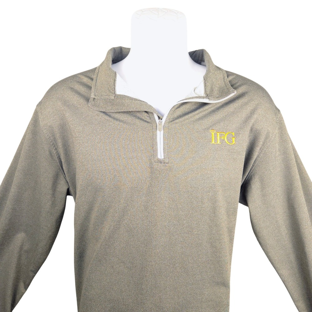 Peter Millar Crown Sport Perth Melange Mens Gray 1/4 Zip Pullover IFG ME0EK40B L